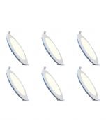 LED Downlight Slim Pro 6 Pack - Aigi - Inbouw Rond 20W - Natuurlijk Wit 4000K - Mat Wit - Ø240mm