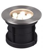 LED Grondspot - Trion Baliyi - Inbouw Rond - 9W - Waterdicht IP65 - Warm Wit 3000K - Mat Nikkel - RVS