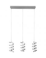 LED Hanglamp - Hangverlichting - Trion Zanda - E27 Fitting - 3-lichts - Rond - Mat Zwart - Aluminium