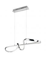 LED Hanglamp - Hangverlichting - Trion Peruino - 37W - Natuurlijk Wit 4000K - Dimbaar - Rond - Glans Chroom - Aluminium