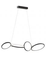 LED Hanglamp - Trion Rondy - 37W - Warm Wit 3000K - Dimbaar - Rond - Mat Zwart - Aluminium