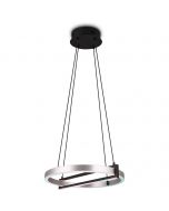 LED Hanglamp - Trion Yarino - 60W - Aanpasbare Kleur - Dimbaar - Rond - Mat Nikkel - Aluminium