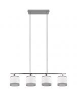 LED Hanglamp - Trion Bimm - E14 Fitting - 4-lichts - Rechthoek - Antiek Nikkel - Aluminium