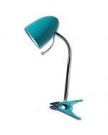 LED Klemlamp - Aigi Wony - E27 Fitting - Flexibele Arm - Rond - Glans Blauw