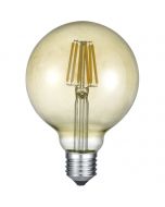 LED Lamp - Filament - Trion Globin - E27 Fitting - 6W - Warm Wit 2700K - Amber - Aluminium