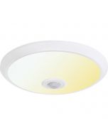 LED Plafondlamp met Sensor - Brinton Sensin - 15W - Helder/Koud Wit 6500K - Rond - Mat Wit - Aluminium