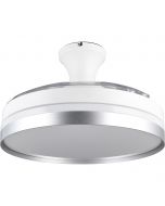 LED Plafondlamp met Ventilator - Plafondventilator - Trion Romina - 39W - Aanpasbare Kleur - RGBW - Rond - Mat Titaan - Kunststof