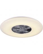 LED Plafondlamp met Ventilator - Plafondventilator - Trion Vison - 60W - Rond - Mat Chroom - Kunststof