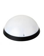 LED Plafondlamp - Opbouw Rond 12W - Waterdicht IP54 - Helder/Koud Wit 6400K - Mat Zwart Kunststof