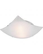 LED Plafondlamp - Plafondverlichting - Trion Elize - E27 Fitting - 2-lichts - Vierkant - Mat Chroom - Aluminium