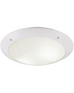 LED Plafondlamp - Trion Camiro - Opbouw Rond - Waterdicht IP54 - E27 Fitting - 2-lichts - Mat Wit - Kunststof