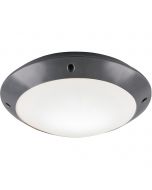 LED Plafondlamp - Trion Camiro - Opbouw Rond - Waterdicht IP54 - E27 Fitting - Mat Zwart - Kunststof