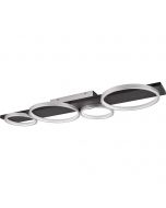 LED Plafondlamp - Trion Vigon - 24W - Warm Wit 3000K -  Dimbaar - Rechthoek - Mat Zwart - Aluminium