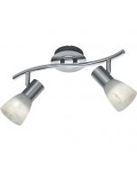 LED Plafondspot - Trion Levino - E14 Fitting - Warm Wit 3000K - 2-lichts - Rechthoek - Mat Nikkel - Aluminium