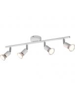 LED Plafondspot - Trion Pamo - GU10 Fitting - 4-lichts - Rond - Mat Wit - Aluminium