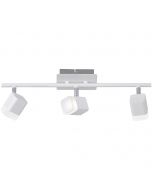 LED Plafondspot - Trion Ribon - 12W - Warm Wit 3000K - 3-lichts - Rechthoek - Mat Wit - Aluminium