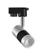 LED Railverlichting - 8W Rond - Natuurlijk Wit 4200K - Mat Zwart/Zilver Aluminium