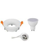 LED Spot Set - GU10 Fitting - Inbouw Rond - Mat Wit - 4W - Helder/Koud Wit 6400K - Ø85mm