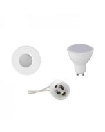 LED Spot Set - GU10 Fitting - Waterdicht IP65 - Inbouw Rond - Mat Wit - 4W - Warm Wit 3000K - Ø82mm