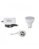 LED Spot Set - GU10 Fitting - Waterdicht IP65 - Inbouw Vierkant - Mat Wit - 4W - Warm Wit 3000K - 82mm