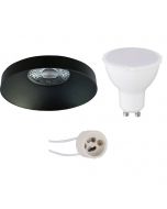 LED Spot Set - Pragmi Vrito Pro - GU10 Fitting - Inbouw Rond - Mat Zwart - 4W - Warm Wit 3000K - Ø82mm