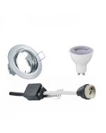 LED Spot Set - Trion - GU10 Fitting - Dimbaar - Inbouw Rond - Glans Chroom - 6W - Natuurlijk Wit 4200K - Kantelbaar Ø83mm