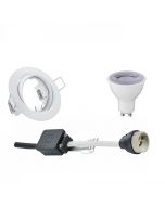 LED Spot Set - Trion - GU10 Fitting - Dimbaar - Inbouw Rond - Mat Wit - 6W - Natuurlijk Wit 4200K - Kantelbaar Ø83mm