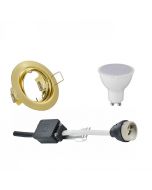 LED Spot Set - Trion - GU10 Fitting - Inbouw Rond - Mat Goud - 4W - Natuurlijk Wit 4200K - Kantelbaar Ø83mm