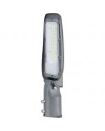 LED Straatlamp - Aigi Animo - 30W - Helder/Koud Wit 6500K - Waterdicht IP65 - Mat Grijs - Aluminium