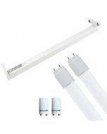 LED TL Armatuur met T8 Buis Incl. Starter - Aigi Dybolo - 60cm Dubbel - 16W - Natuurlijk Wit 4200K - Beschermingsgraad IP20