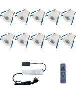 LED Veranda Spot Verlichting 6 Pack - 3W - Warm Wit 3000K - Inbouw - Dimbaar - Rond - Mat Wit - Aluminium - Ø31mm