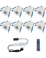 LED Veranda Spot Verlichting 6 Pack - 3W - Warm Wit 3000K - Inbouw - Dimbaar - Rond - Mat Wit - Aluminium - Ø31mm