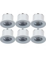 LED Veranda Spot Verlichting 6 Pack - 1W - Natuurlijk Wit 4000K - Inbouw - Rond - Mat Wit - Aluminium - Ø31mm