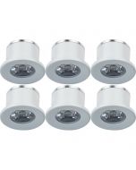 LED Veranda Spot Verlichting 6 Pack - 1W - Warm Wit 3000K - Inbouw - Dimbaar - Rond - Mat Wit - Aluminium - Ø31mm