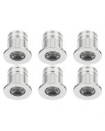 LED Veranda Spot Verlichting 6 Pack - 3W - Natuurlijk Wit 4000K - Inbouw - Dimbaar - Rond - Mat Zilver - Aluminium - Ø31mm