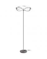 LED Vloerlamp - Trion Charis - 31W - Warm Wit 3000K - Dimbaar - Rond - Mat Nikkel - Aluminium