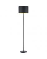 LED Vloerlamp - Trion Hostons - E27 Fitting - Rond - Mat Zwart - Aluminium