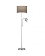 LED Vloerlamp - Trion Hotia - E27 Fitting - Rond - Flexibel - Mat Grijs - Aluminium