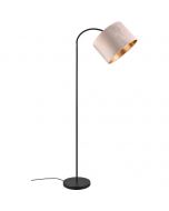 LED Vloerlamp - Trion Hotia - E27 Fitting - In Hoogte Verstelbaar - Rond - Mat Zwart - Aluminium