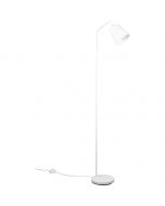 LED Vloerlamp - Trion Hotia - E27 Fitting - In Hoogte Verstelbaar - Rond - Mat Wit - Aluminium