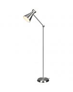 LED Vloerlamp - Vloerverlichting - Trion Ewomi - E27 Fitting - Rond - Mat Nikkel - Aluminium