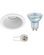 OSRAM - LED Spot Set - Parathom PAR16 927 36D - Pragmi Minko Pro - GU10 Fitting - Dimbaar - Inbouw Rond - Mat Wit - 3.7W - Warm Wit 2700K - Verdiept - Ø90mm