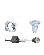 OSRAM - LED Spot Set - Parathom PAR16 930 36D - GU10 Fitting - Dimbaar - Inbouw Rond - Glans Chroom - 3.7W - Warm Wit 3000K - Kantelbaar Ø83mm