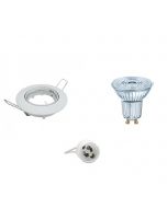 OSRAM - LED Spot Set - Parathom PAR16 930 36D - GU10 Fitting - Dimbaar - Inbouw Rond - Glans Wit - 3.7W - Warm Wit 3000K - Kantelbaar Ø90mm