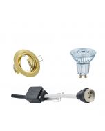 OSRAM - LED Spot Set - Parathom PAR16 927 36D - GU10 Fitting - Dimbaar - Inbouw Rond - Mat Goud - 3.7W - Warm Wit 2700K - Kantelbaar Ø83mm