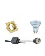 OSRAM - LED Spot Set - Parathom PAR16 927 36D - GU10 Fitting - Dimbaar - Inbouw Vierkant - Mat Goud - 5.5W - Warm Wit 2700K - Kantelbaar 80mm