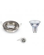 PHILIPS - LED Spot Set - MASTER 927 36D VLE DT - GU10 Fitting - Dimbaar - Inbouw Rond - Mat Chroom - 3.7W - Warm Wit 2700K - Kantelbaar Ø90mm