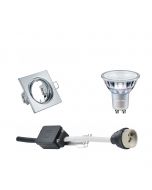 PHILIPS - LED Spot Set - MASTER 927 36D VLE DT - GU10 Fitting - Dimbaar - Inbouw Vierkant - Glans Chroom - 4.9W - Warm Wit 2700K - Kantelbaar 80mm