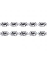 Spot Armatuur 10 Pack - Pragmi Aerony Pro - GU10 Fitting - Inbouw Rond - Mat Zilver - Aluminium - Kantelbaar - Ø82mm