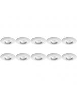 Spot Armatuur 10 Pack - Pragmi Luno Pro - GU10 Fitting - Waterdicht IP65 - Inbouw Rond - Mat Wit - Aluminium - Ø82mm